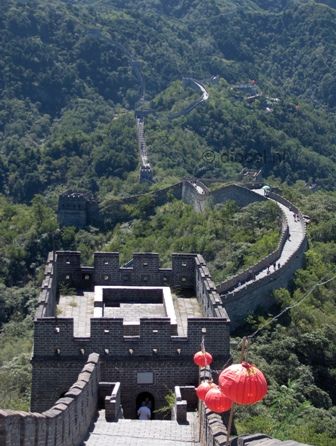 De chinese muur bij Mutianyu